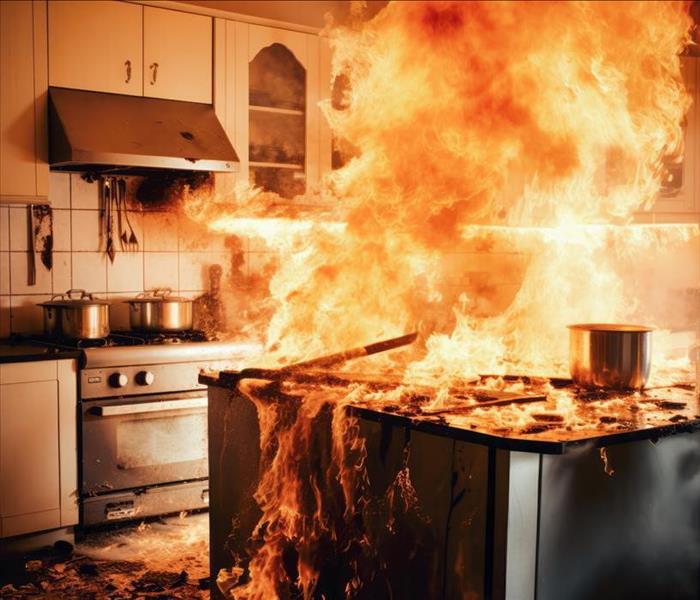 accident in the kitchen leads to a fire outbreak, causing chaos and urgency