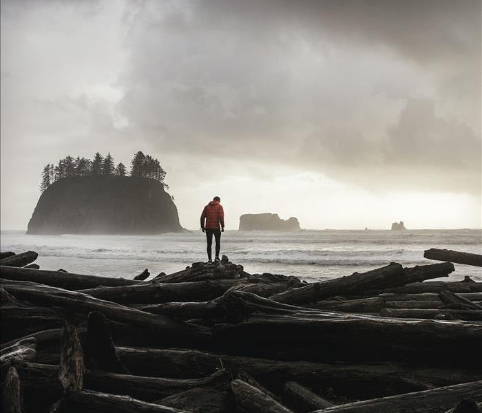 a stormy pacific northwest beach